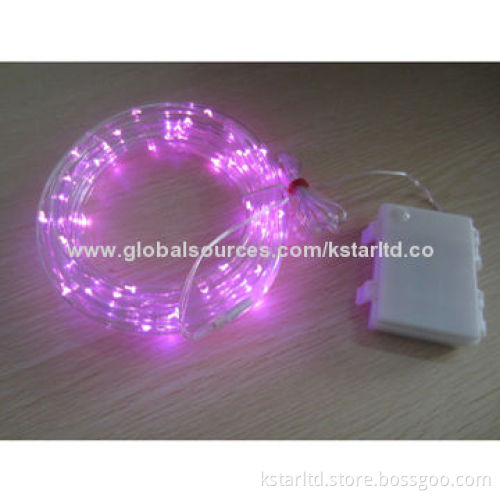 3 * AA Battery-powered LED Mini Rope Light, 3m with 60LED for Indoor and Outdoor Use